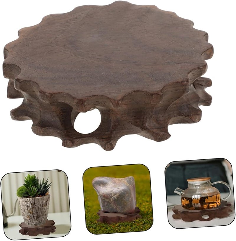 قاعدة عرض جليفي المصقولة الناعمة من الخشب الصلب للتماثيل والمزهريات والحرف اليدوية - Image 5